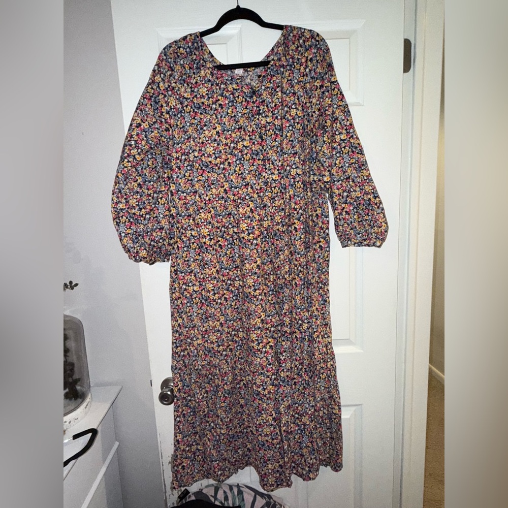 Old Navy Multicolor Floral Long Sleeve Dress